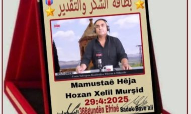 Hozan Efrînî hat xelat kirin